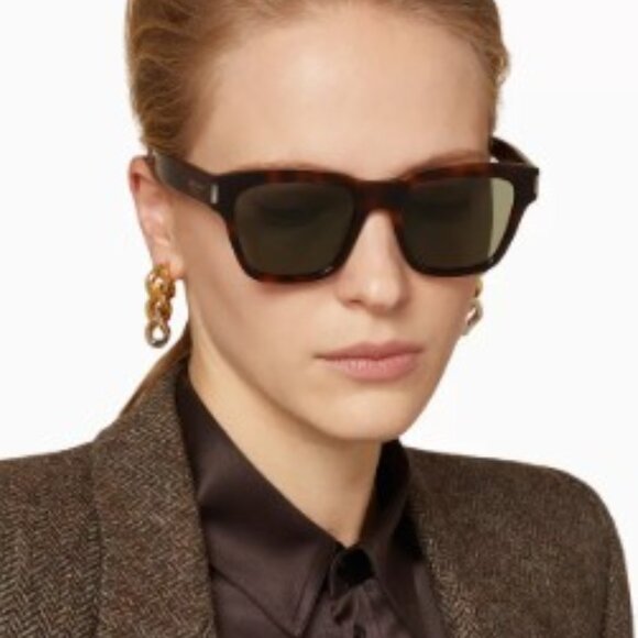 Saint Laurent SL560 003  Square Sunglasses - Havana/Brown - Picture 2 of 10